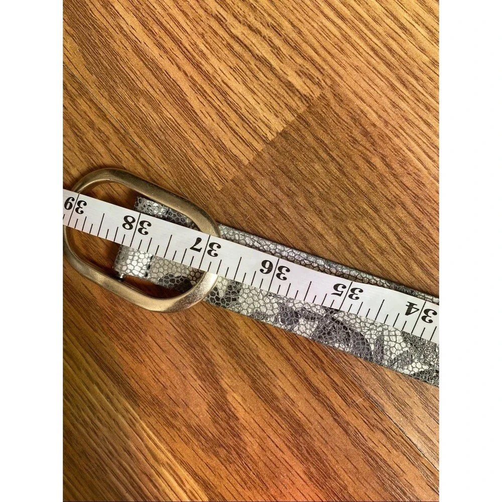 Free People Vanzetti Belt Silver Print Real Leather Germany/ Italy Made New